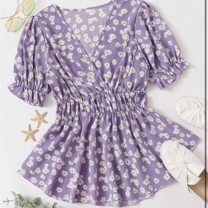 SHEIN plus daisy floral print blouse